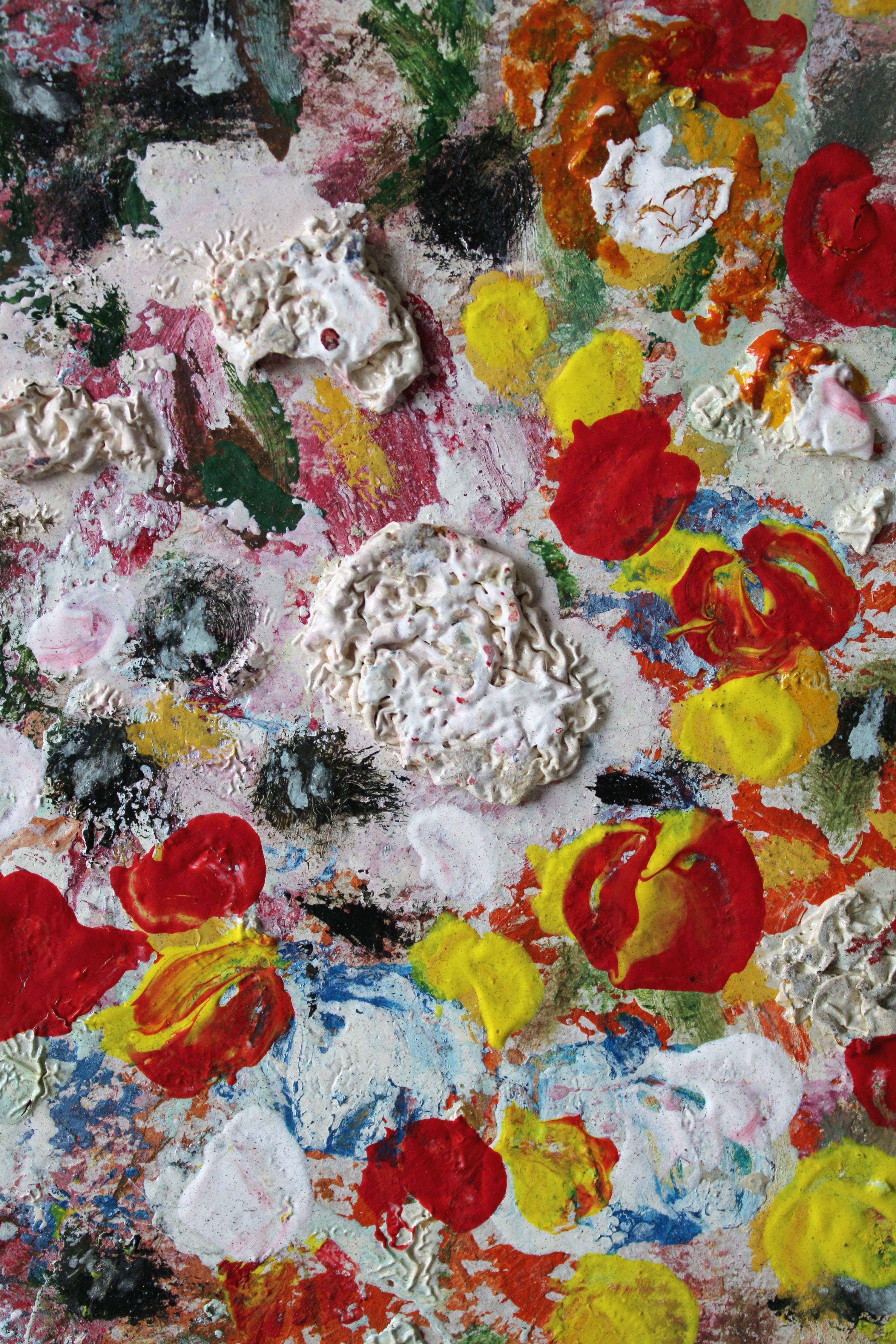Light composition. 2024., Karton, Mischtechnik, 32x23 cm. (Grau), Abstract Painting, von Uldis Krauze