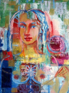 Morning melody  2021., cardboard, oil, 70x50 cm
