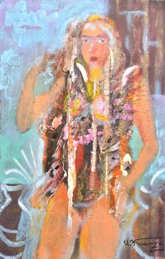 New gown. 2020. Oil/cardboard, 37x24 cm