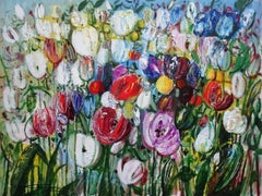 Tulips. Oil on cardboard, 44x58, 5 cm