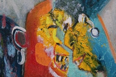 Due amici  1991, cartone, olio, 31x22,5 cm