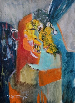 Deux amis  1991, carton, huile, 31 x 22,5 cm