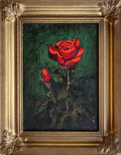 Rosa 1991, cartón, óleo, 34x24 cm