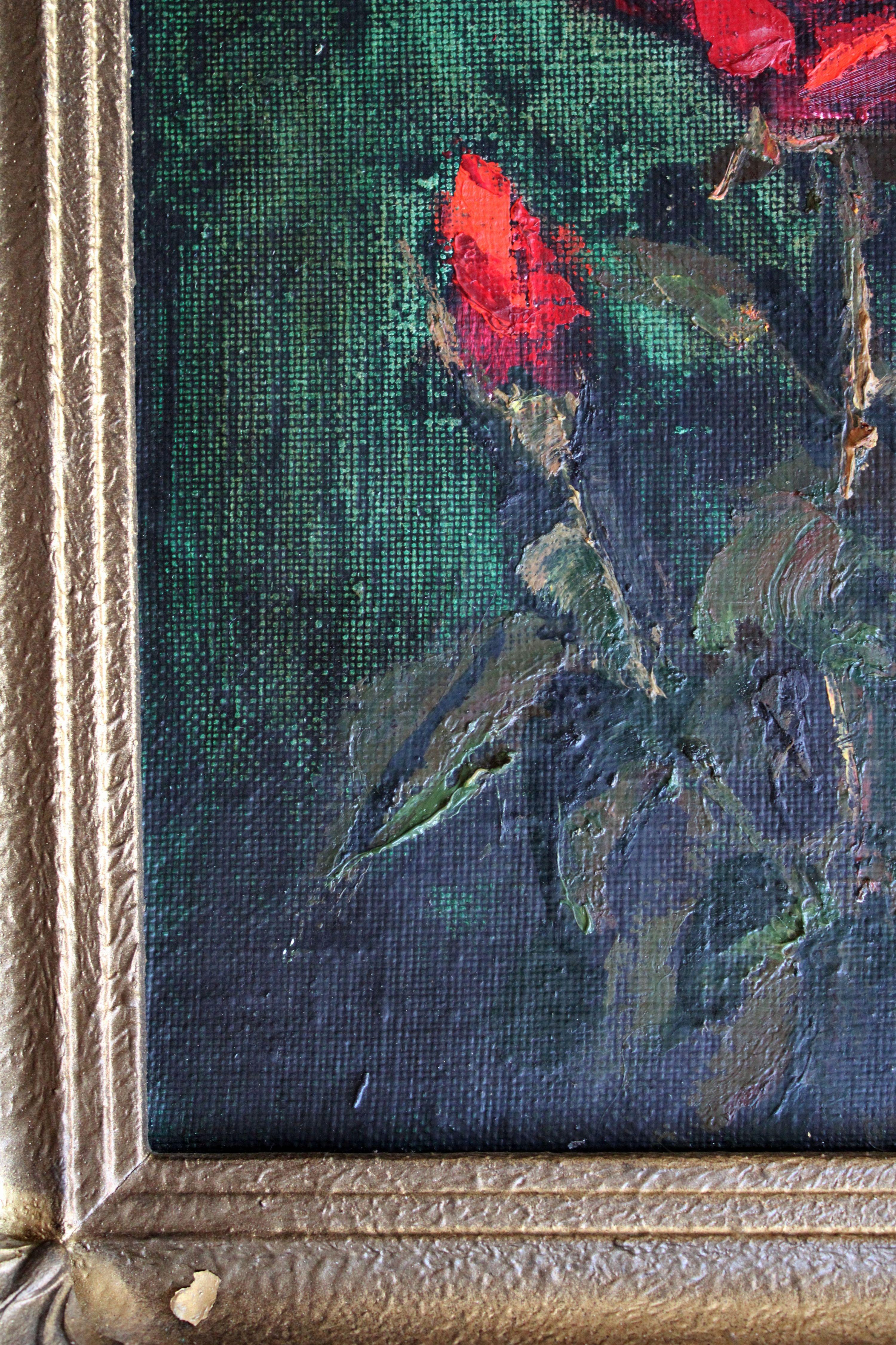 Rose. 1991, carton, huile, 34 x 24 cm en vente 2