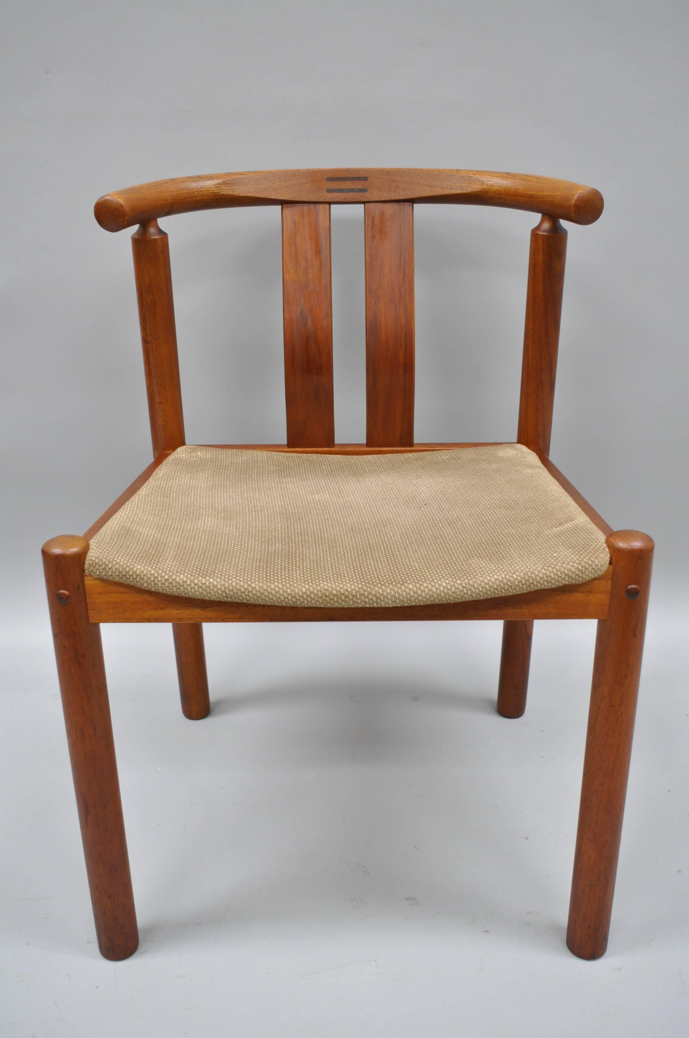 Mid-Century Modern Uldum Danish Modern Teak Dining Chairs Curved Back, Set of Six