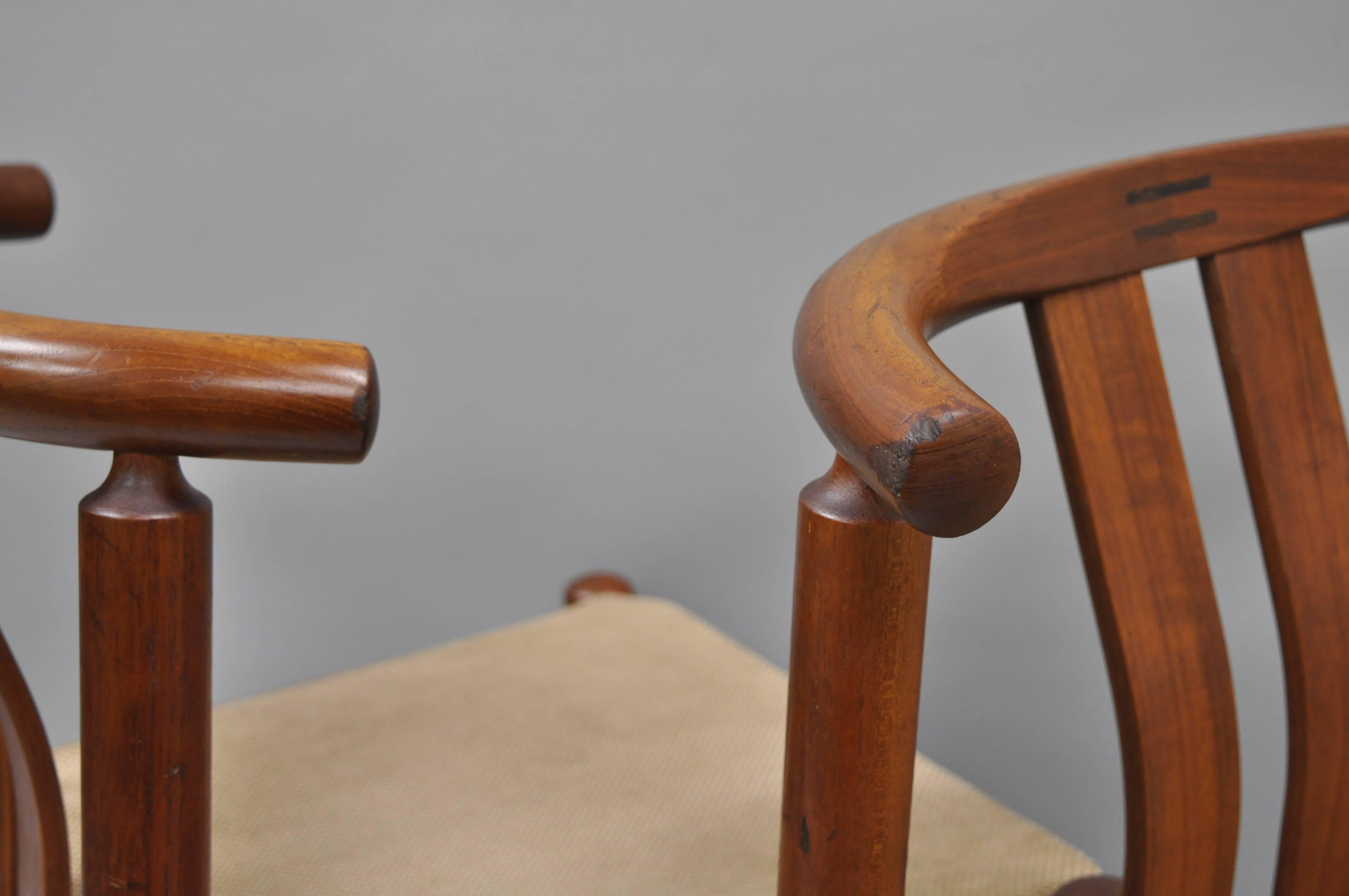 Uldum Danish Modern Teak Dining Chairs Curved Back, Set of Six 1