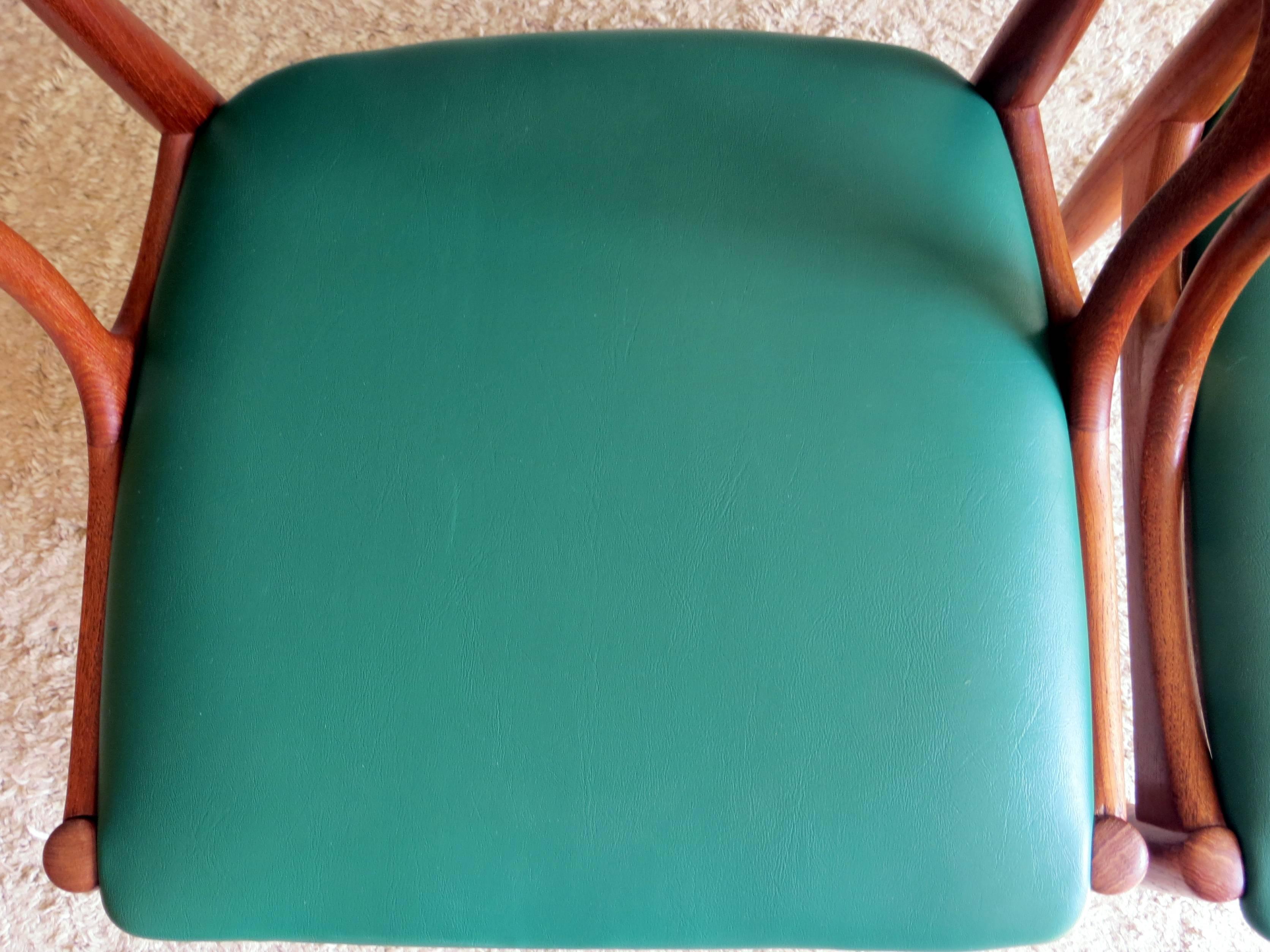 Uldum Denmark Model 16 by Johannes Andersen Dining Teak Chairs , Set of 2, 1960s 3