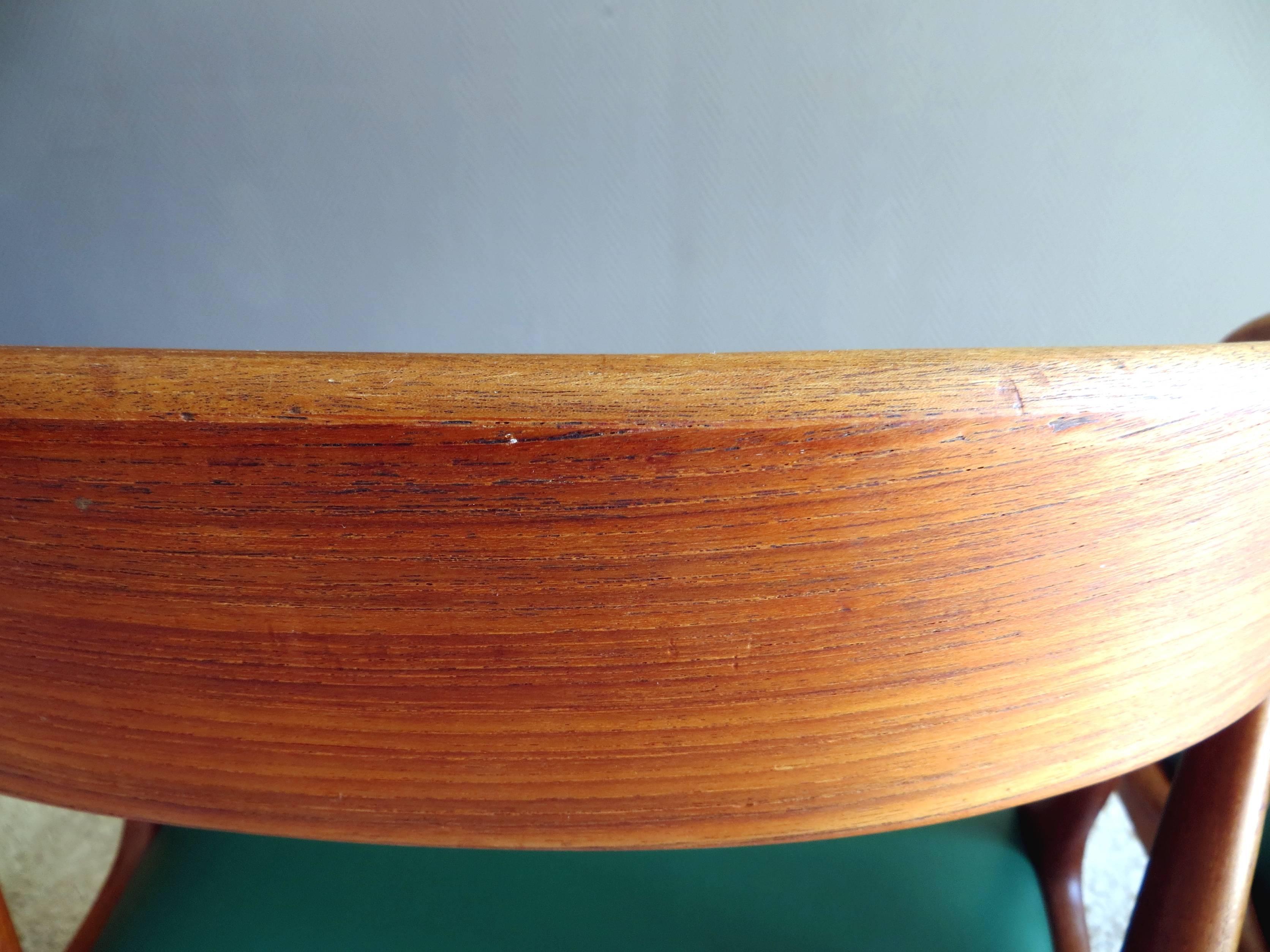 Danish Uldum Denmark Model 16 by Johannes Andersen Dining Teak Chairs , Set of 2, 1960s
