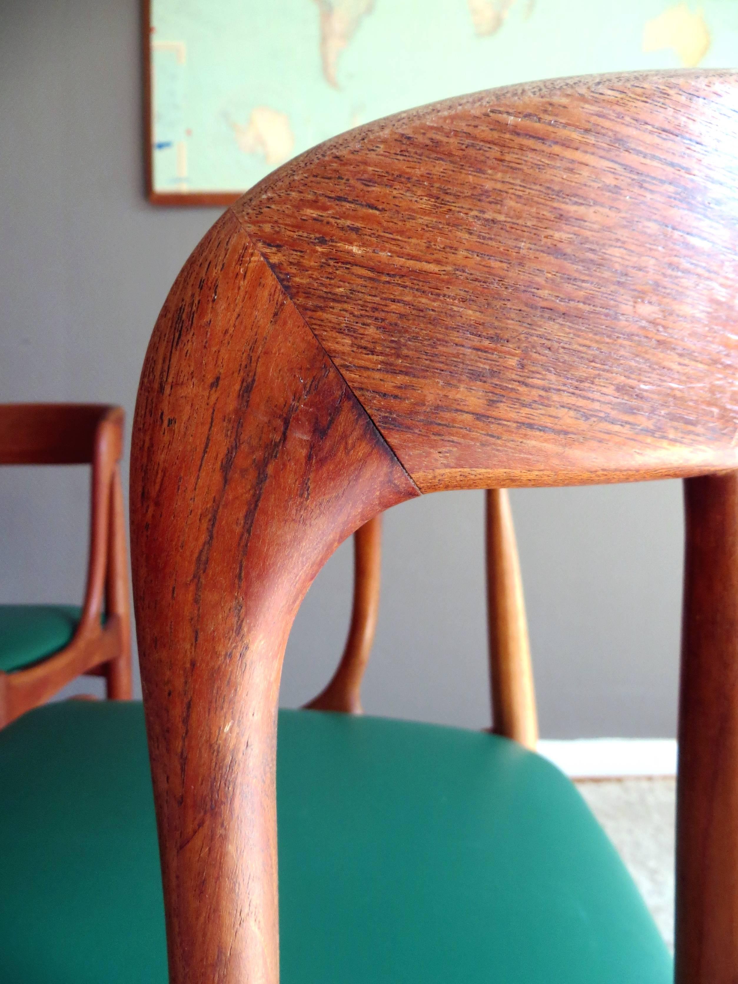 Uldum Denmark Model 16 by Johannes Andersen Dining Teak Chairs , Set of 2, 1960s In Good Condition In Hamburg, DE