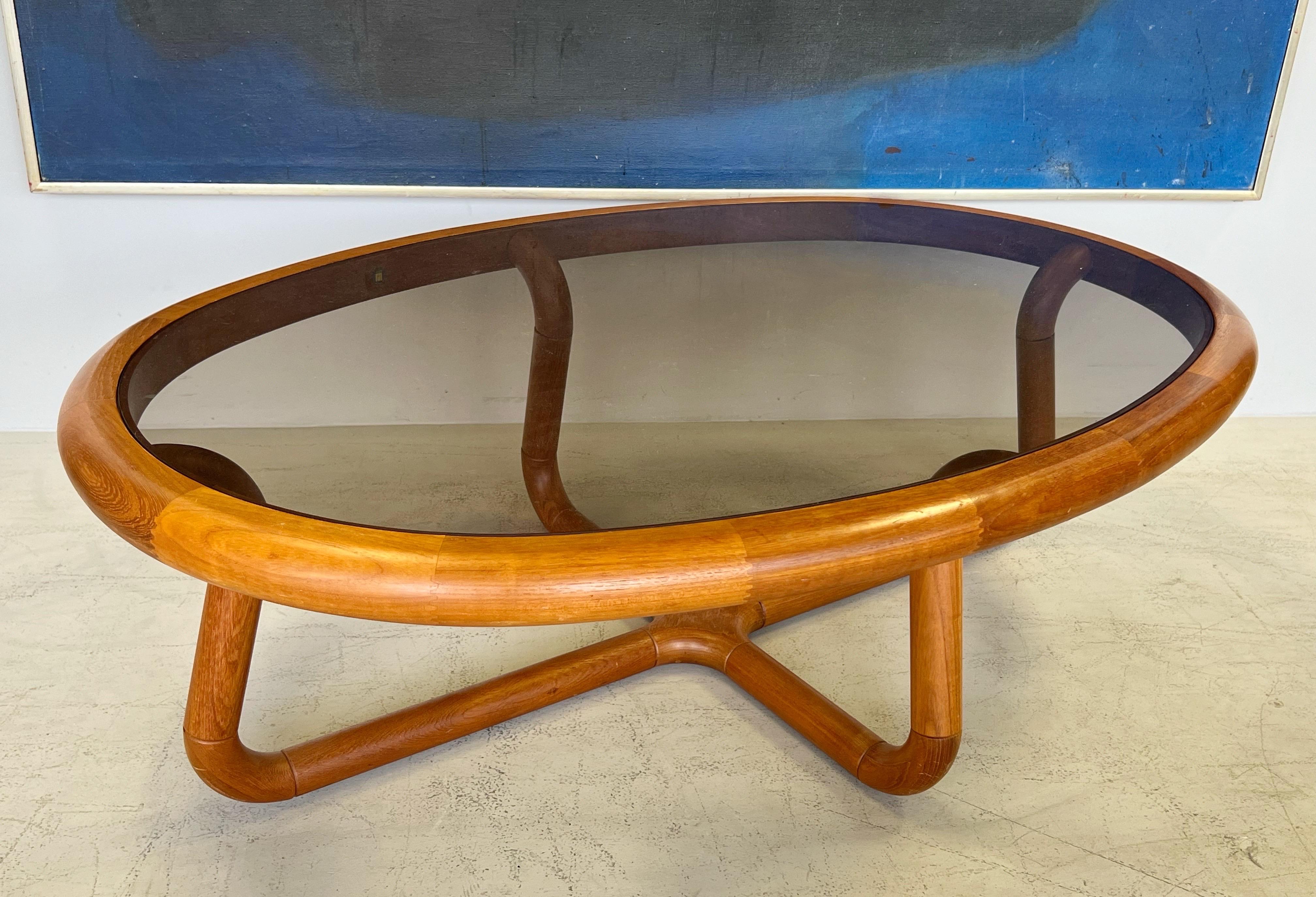 Rare and wonderful sculptural teak coffee table. 
