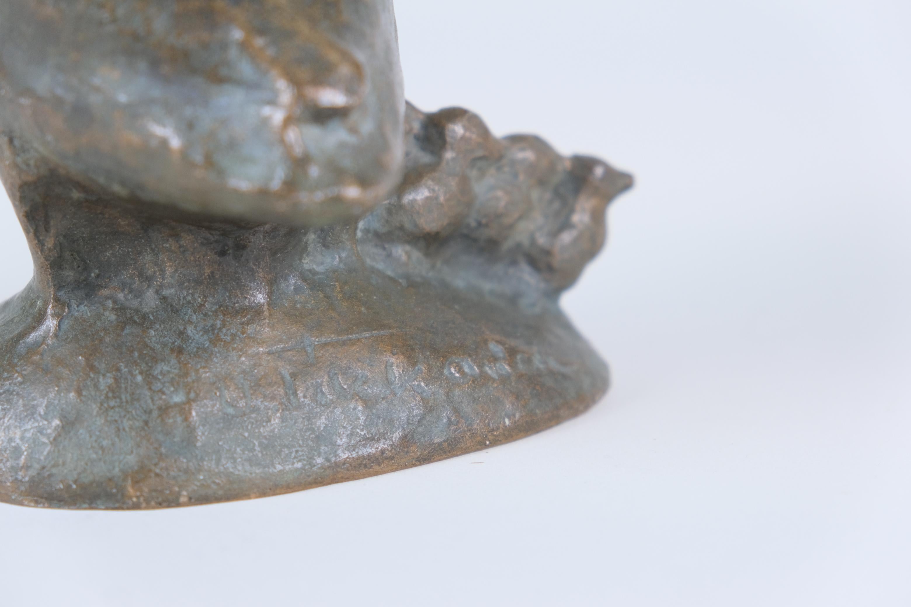Ulf Tikkanen Scultura di uccelli in bronzo di svasso maggiore, 1960 in vendita 1