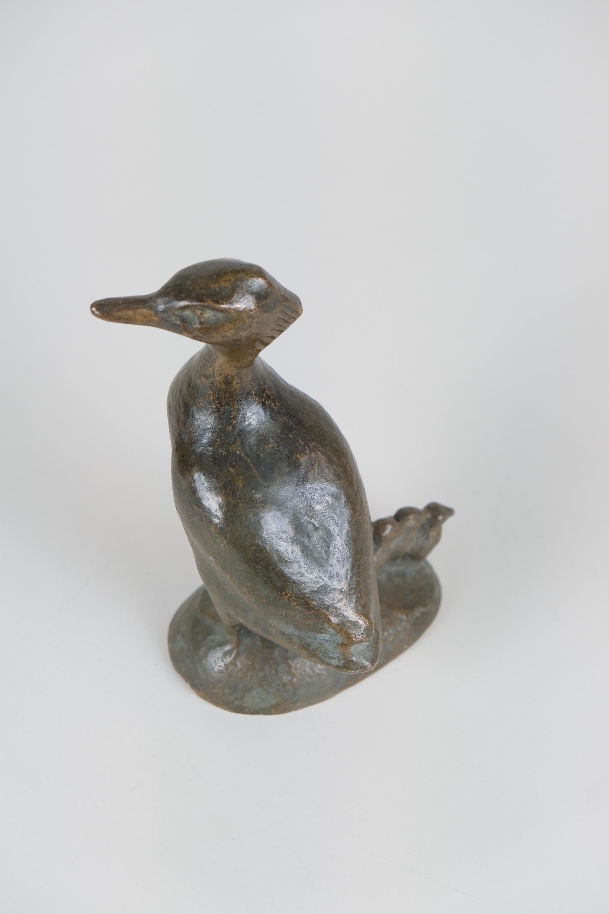 Ulf Tikkanen Scultura di uccelli in bronzo di svasso maggiore, 1960 in vendita 2