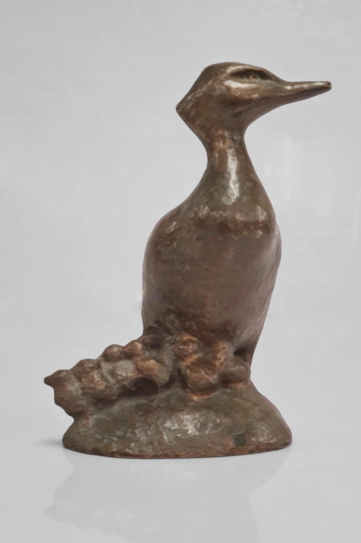 Ulf Tikkanen Scultura di uccelli in bronzo di svasso maggiore, 1960 In condizioni buone in vendita a Helsinki, FI