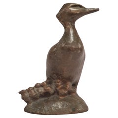 Ulf Tikkanen Escultura de ave en bronce del somormujo lavanco, años 60