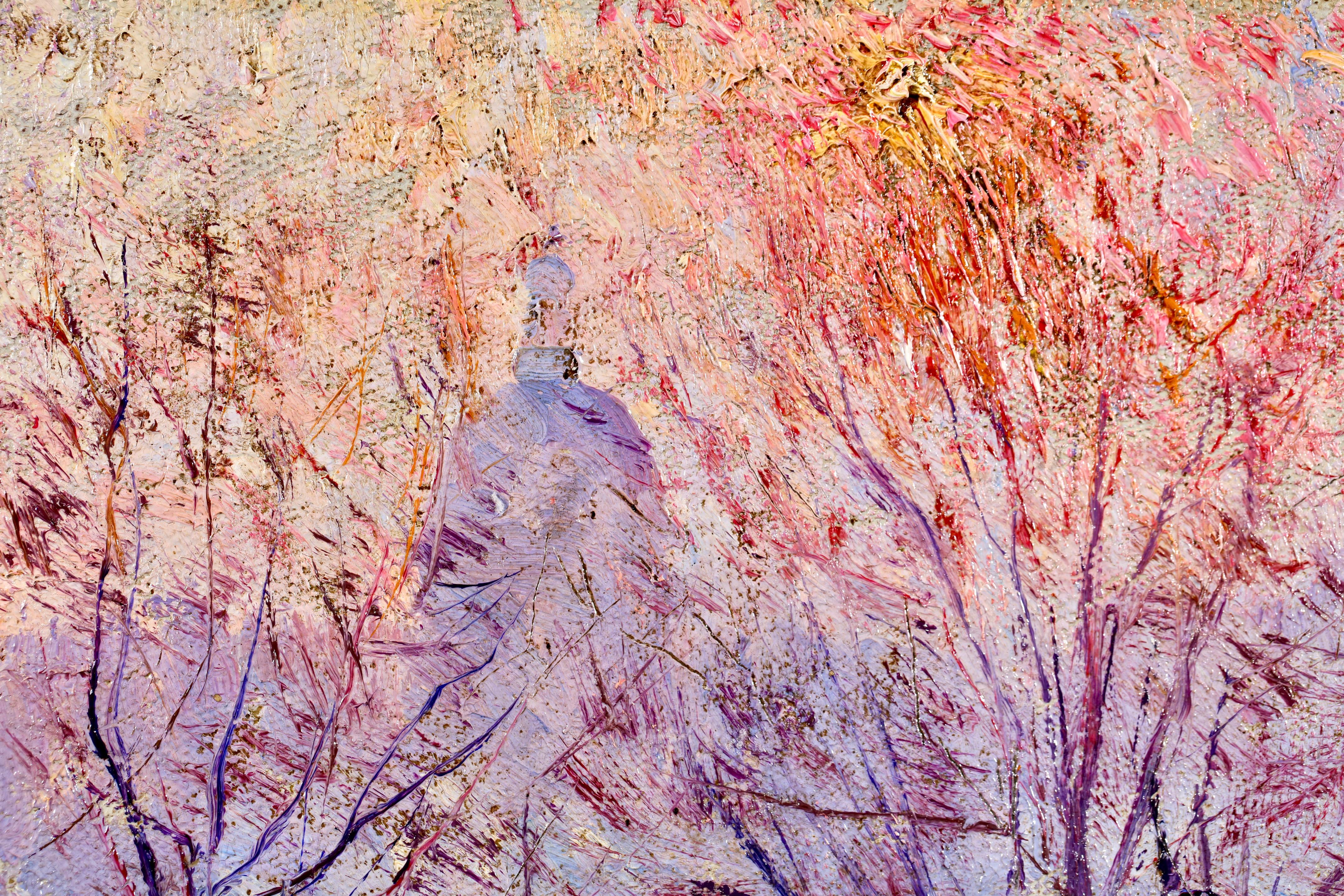 Lever de soleil au Pont des Arts - Impressionistische Landschaft Öl von Ulisee Caputo im Angebot 5