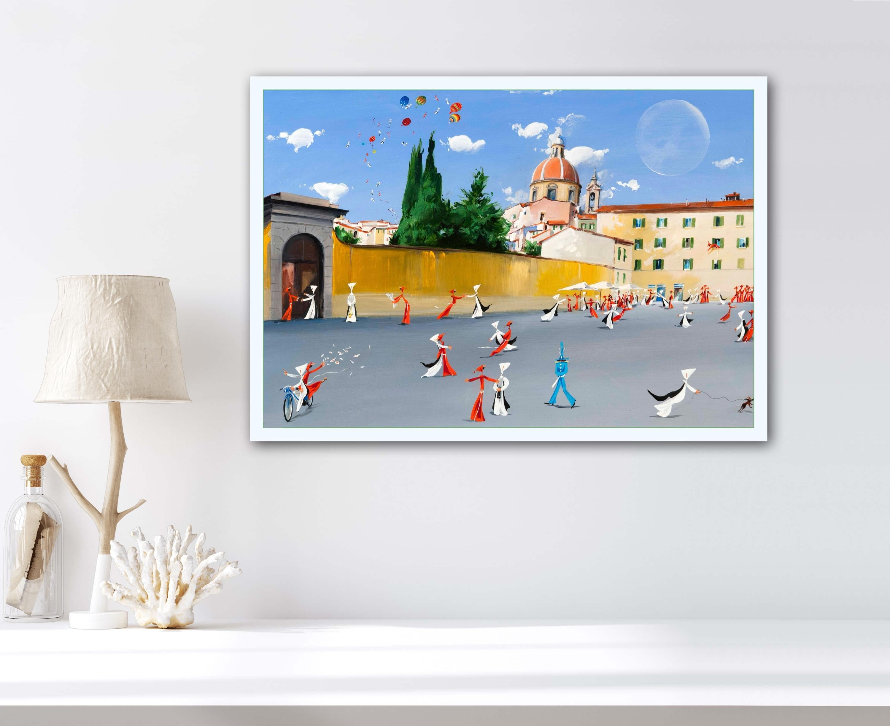 Carmine che piazza
Limited Edition series of 30
size: 43.6x60cm 

ULIVIERO ULIVIERI
Ulivieri's art is characterized by its spontaneous flow and precise lines.   His imagination is a key component of his journey, which 
he calls 'Strafantasie.'
As a