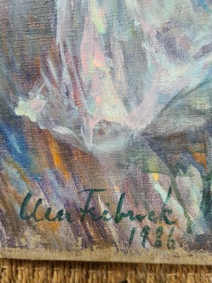 Mutter und Kind, Ölgemälde auf Leinwand, Modern figurativ, Ende 20.