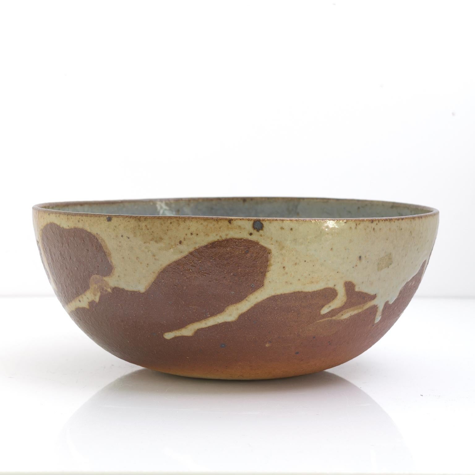20th Century Ulla & Gustav Kraitz Hand Thrown and Glazed Ceramic Bowl, Sweden, 1976 For Sale