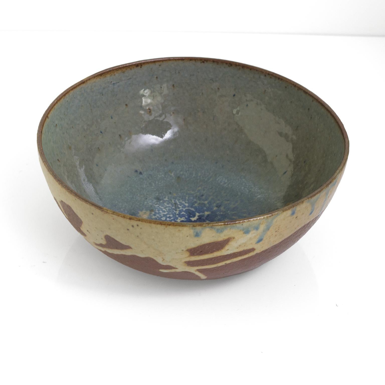 Clay Ulla & Gustav Kraitz Hand Thrown and Glazed Ceramic Bowl, Sweden, 1976 For Sale