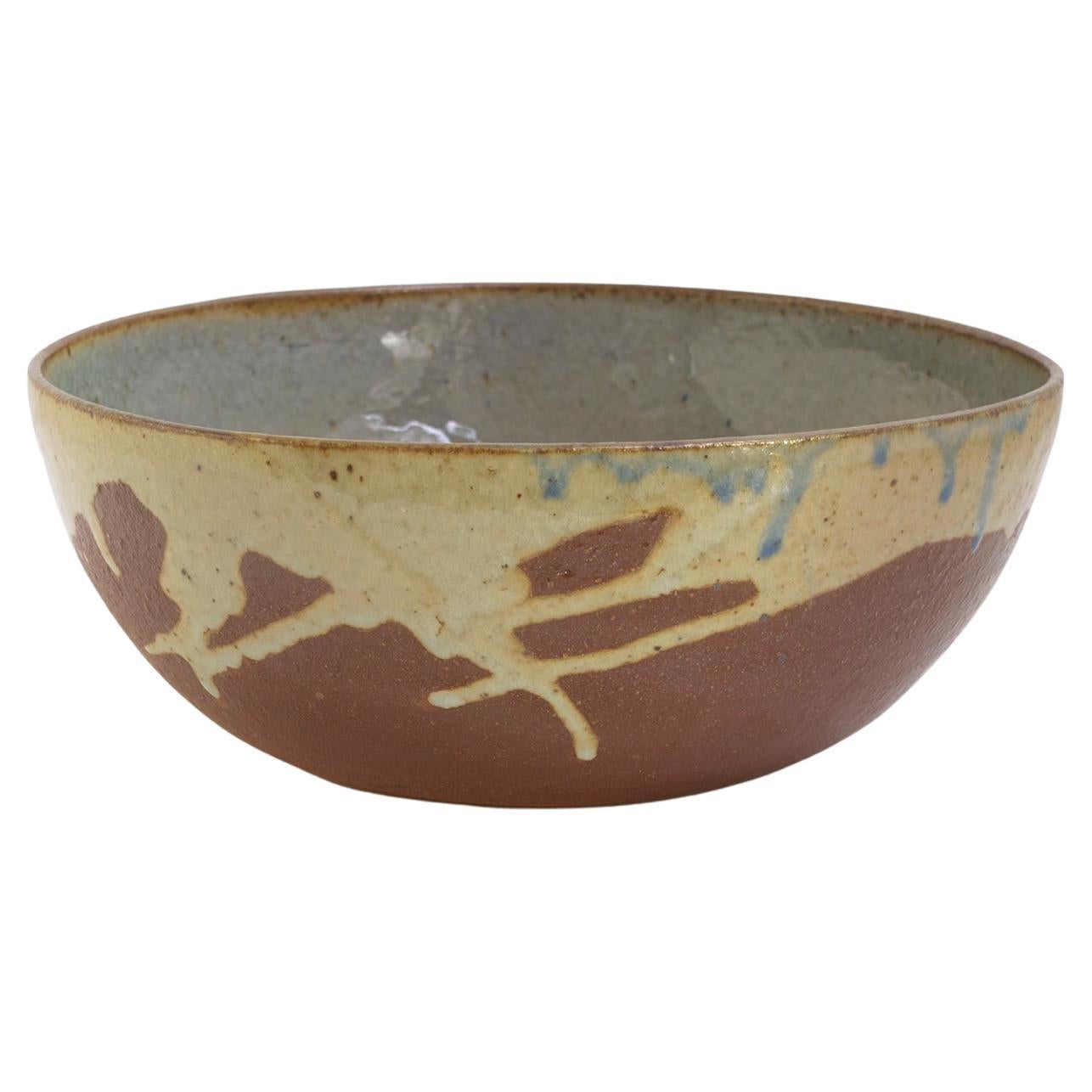 Ulla & Gustav Kraitz Hand Thrown and Glazed Ceramic Bowl, Sweden, 1976 For Sale