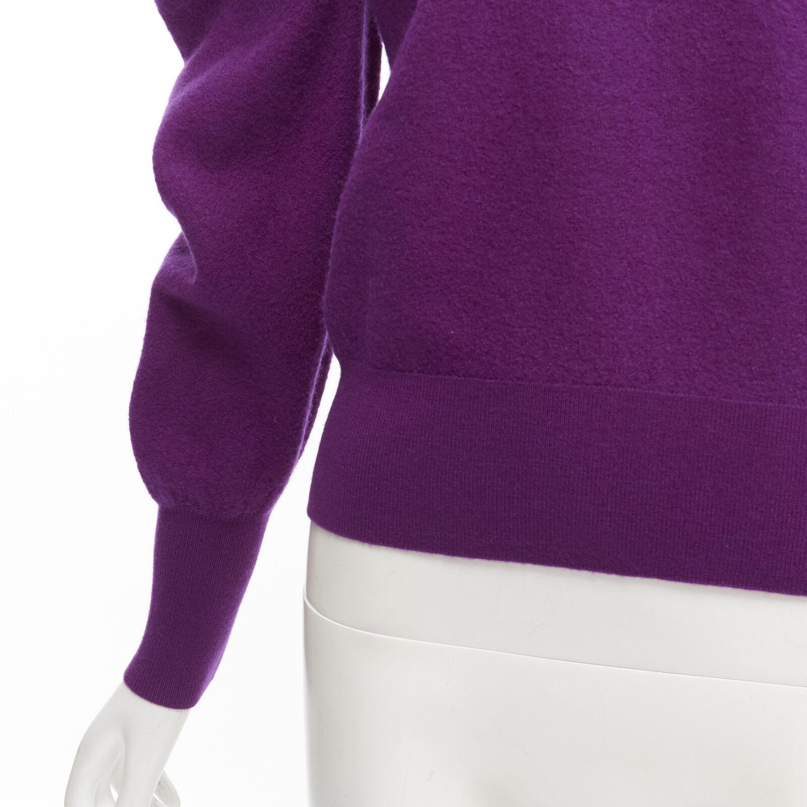 ULLA JOHNSON 100% merino wool purple Victorian puff sleeves sweater XS For Sale 2
