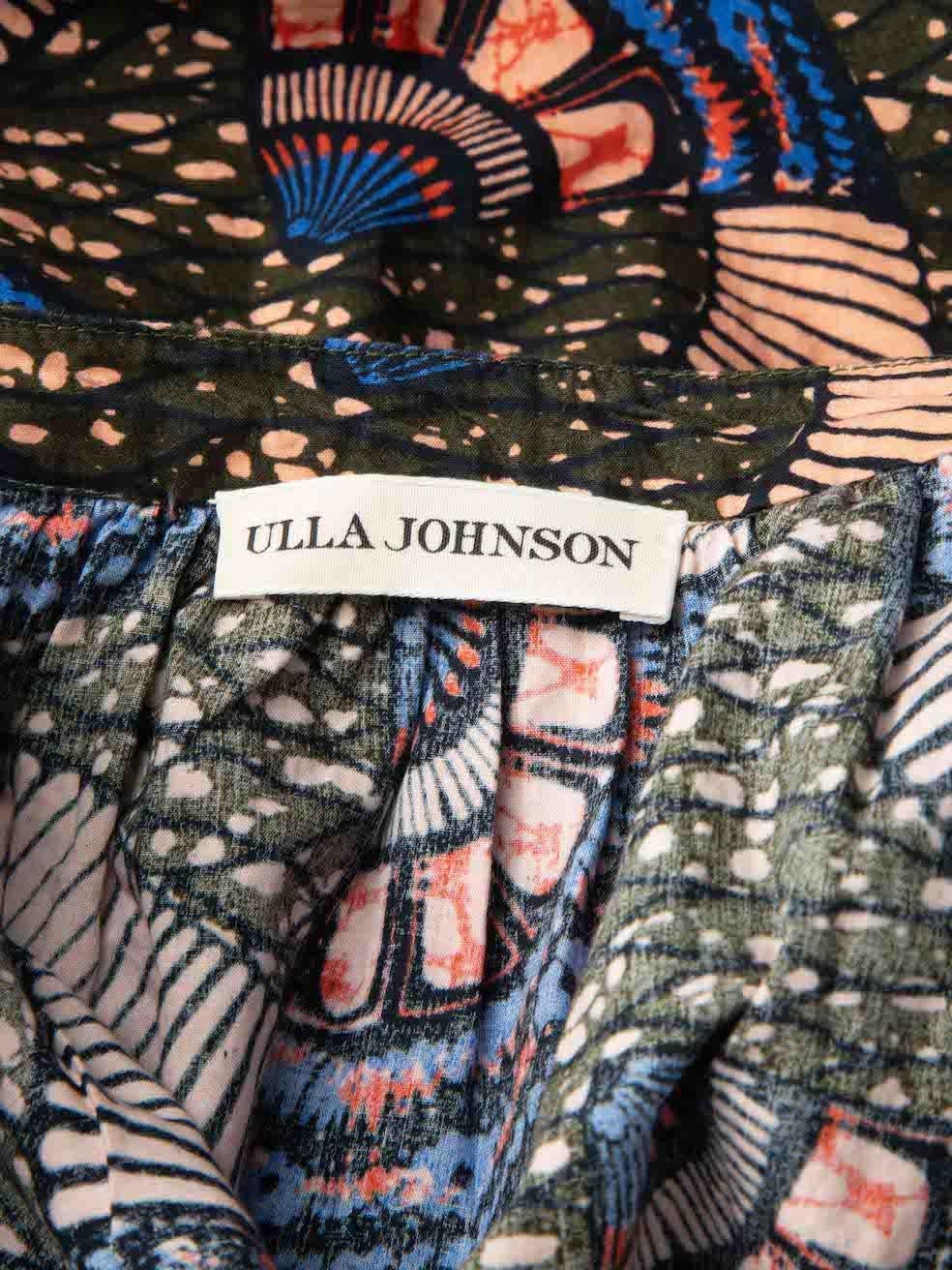 Women's Ulla Johnson Abstract Pattern Ruffle Accent Top Size S For Sale