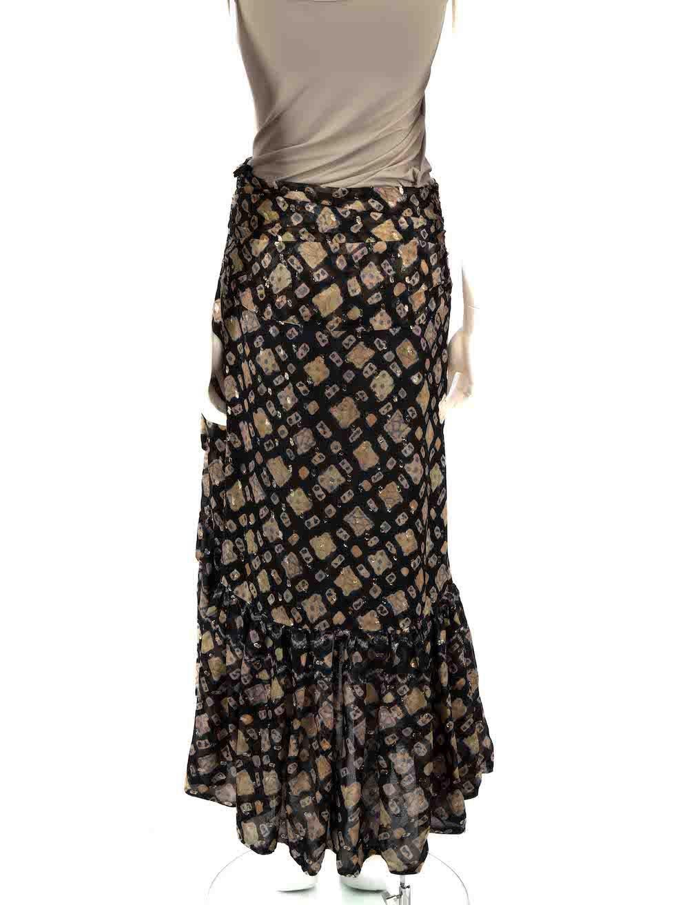 Ulla Johnson Abstract Pattern Silk Midi Skirt Size XS In Good Condition For Sale In London, GB