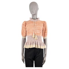 ULLA JOHNSON apricot & lilac wool 2022 AVA KNIT TOP Shirt S