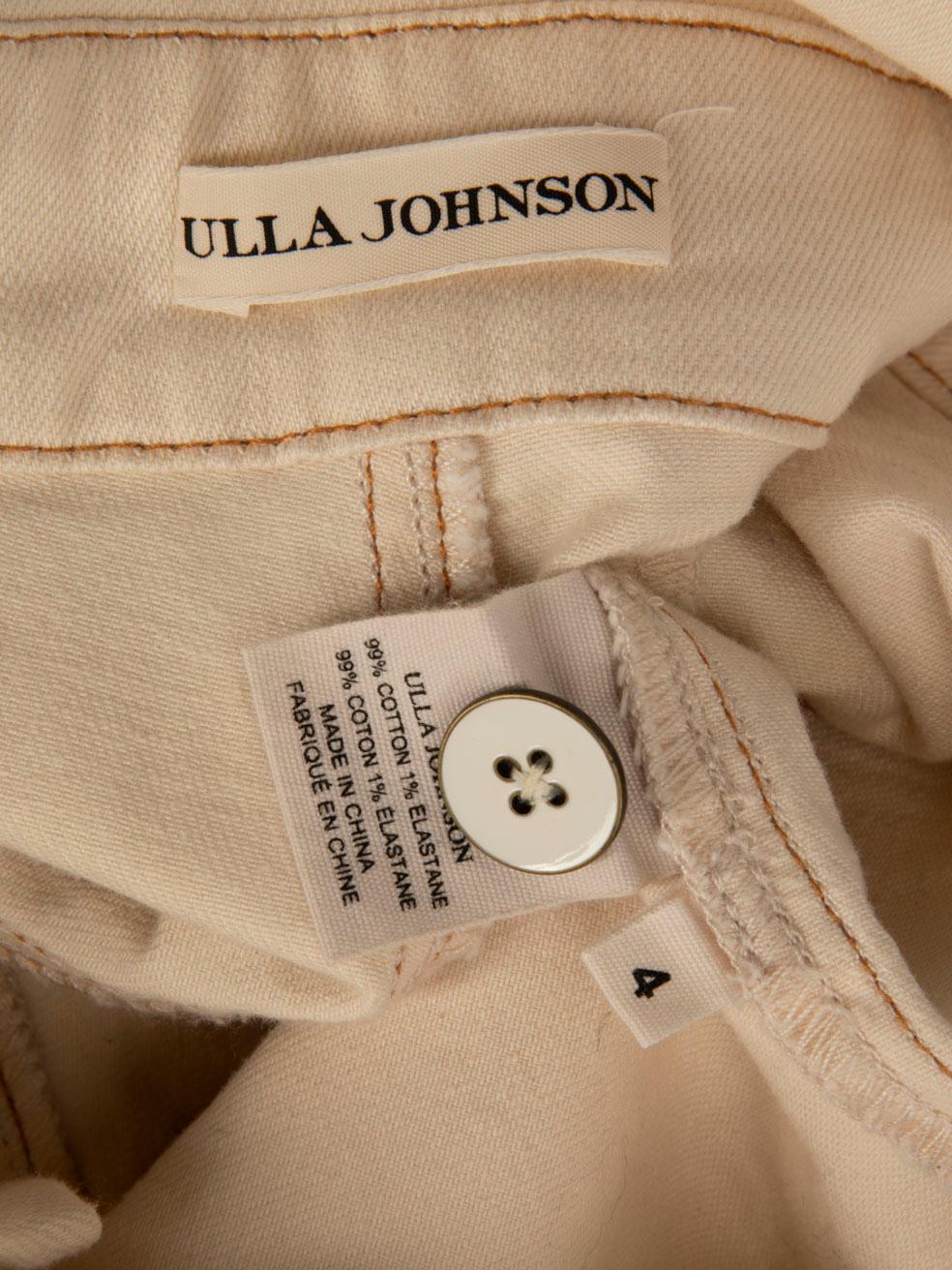 Ulla Johnson Beige Krawatte Detail verjüngt Bein Hose Größe S im Angebot 5