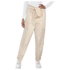 Ulla Johnson Beige Tie Detail Tapered Leg Trousers Size S