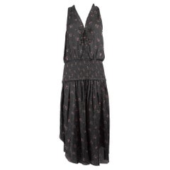Ulla Johnson Black Floral Ruched Ruffle Dress Size S Ulla Johnson Black Floral Ruched Ruffle Dress Size S