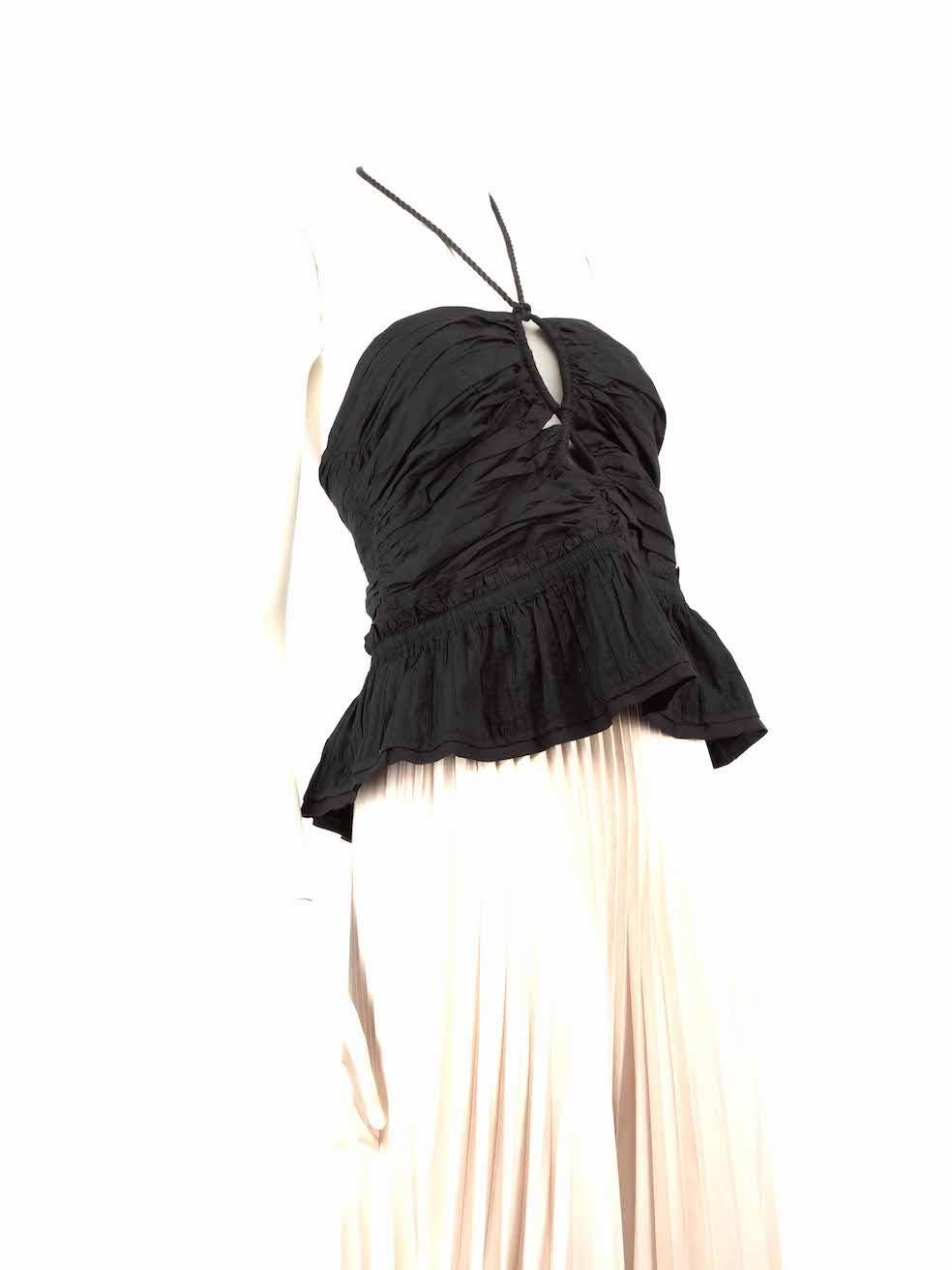 CONDITION is Never worn, with tags. No visible wear to the top is evident on this new Ulla Johnson designer resale item.
 
 Details
 Black
 Cotton
 Top
 Sweetheart neckline
 Halter neck tie strap
 Front cut out detail
 Back zip and hook fastening
 
