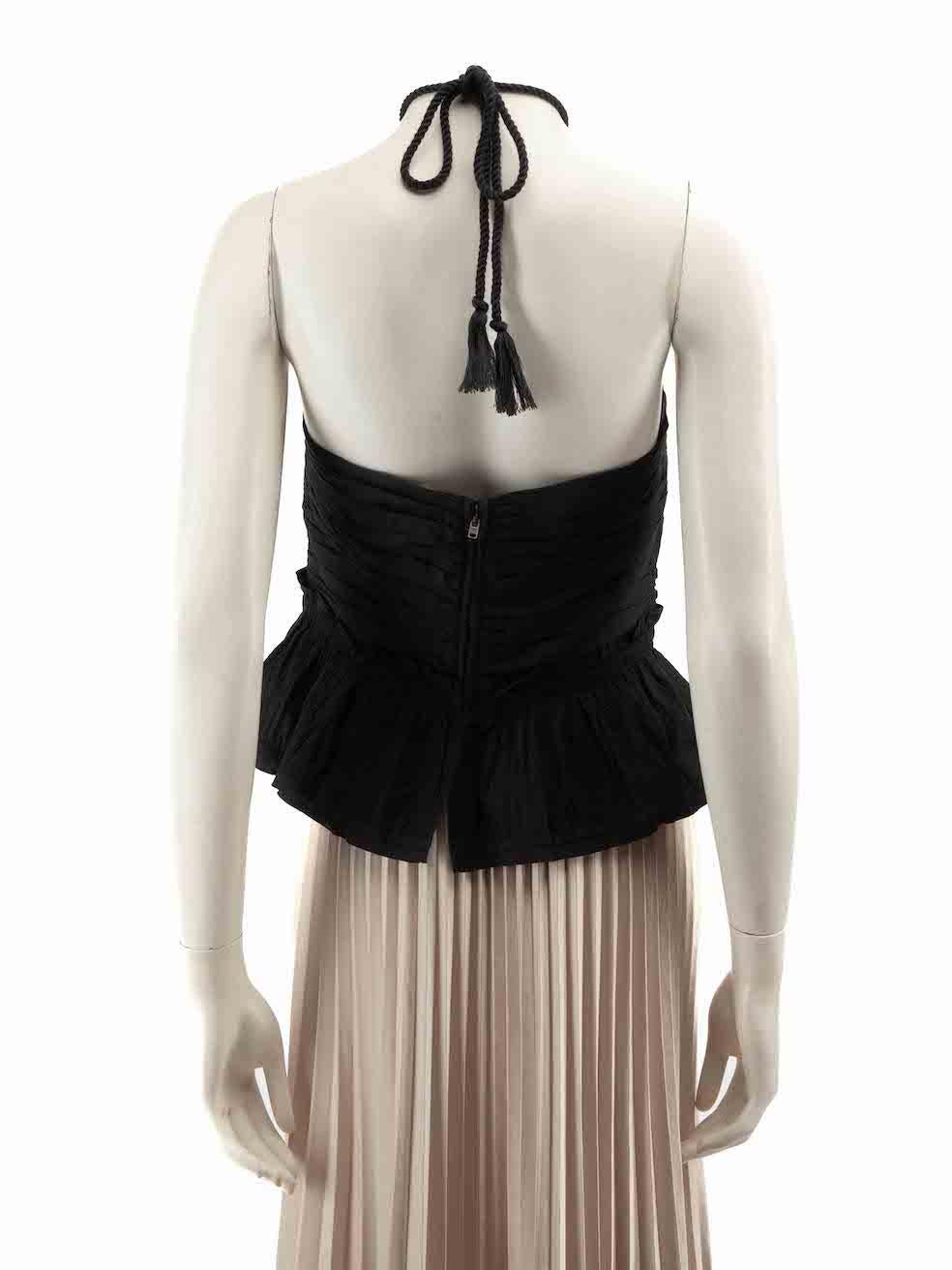 Beige Ulla Johnson Black Halter Neck Strapless Top Size XL