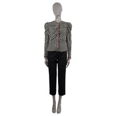 ULLA JOHNSON Blusa de algodón blanco y negro 2022 BLAIR CHECK Camisa S