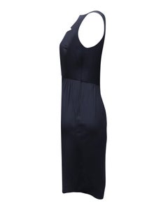 Ulla Johnson Cut-Out Sleeveless Midi Dress in Navy Blue Polyester