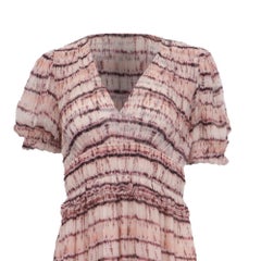 Ulla Johnson Elodie V-Neck Midi Dress in Pink Silk