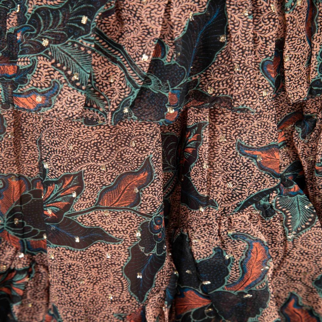 Ulla Johnson Floral Ruffled Abstract Print Maxi Dress Size XXS In New Condition In London, GB