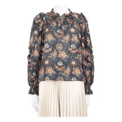 Ulla Johnson Floral Ruffled Trimmed Top Size XL