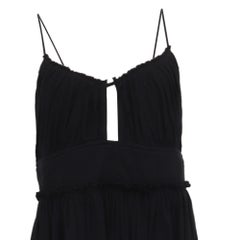Ulla Johnson Freya Cut Out Accent Midi Dress in Black Cotton