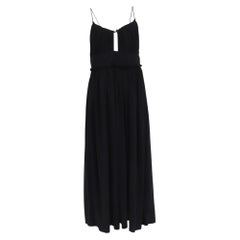 Ulla Johnson Freya Cut Out Accent Midi Dress in Black Cotton