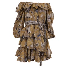 Vestido mini con volantes «Giselle» de Ulla Johnson, de algodón multicolor