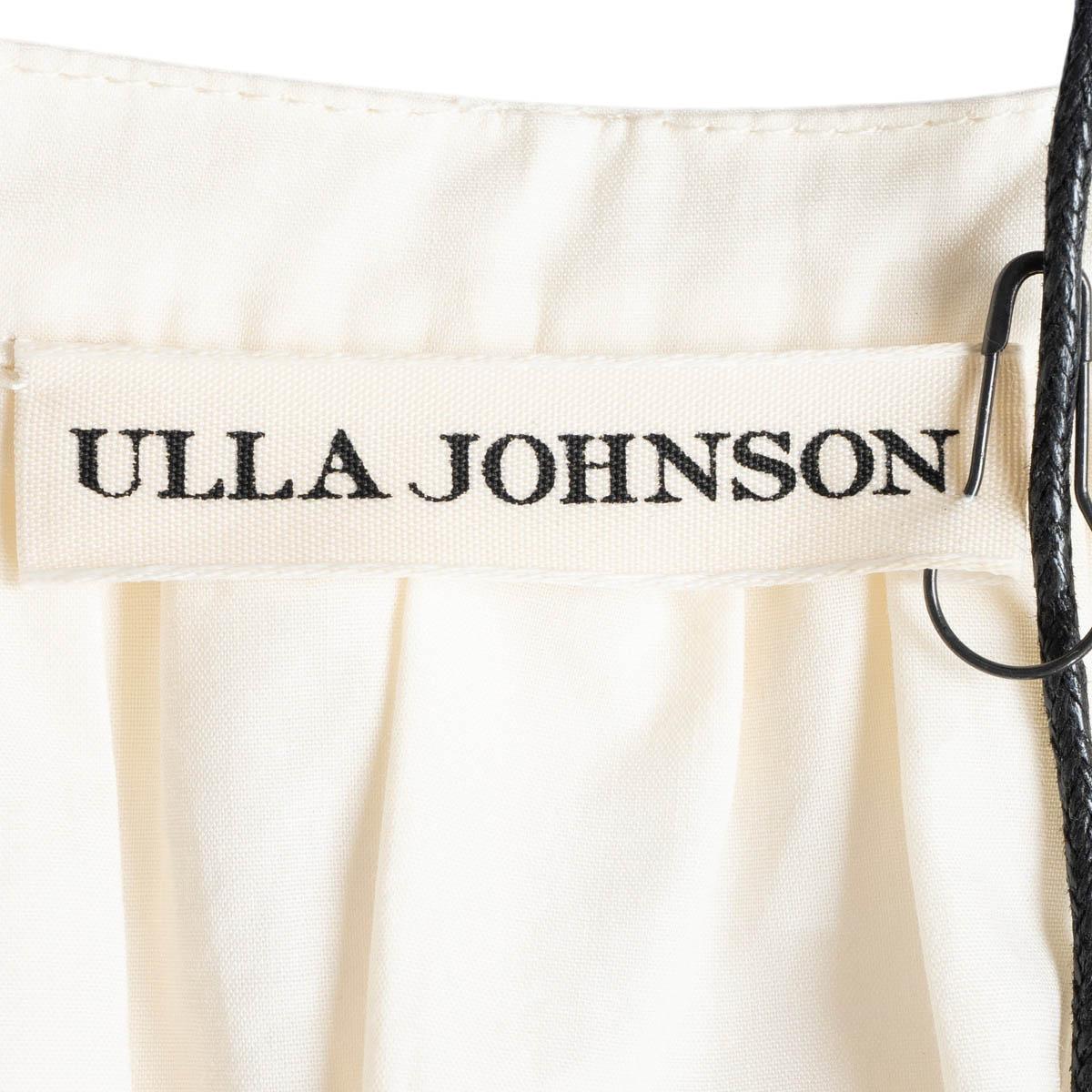 ULLA JOHNSON ivory cotton DASHA BELTED TIERED RUFFLE MIDI Dress 6 M 1
