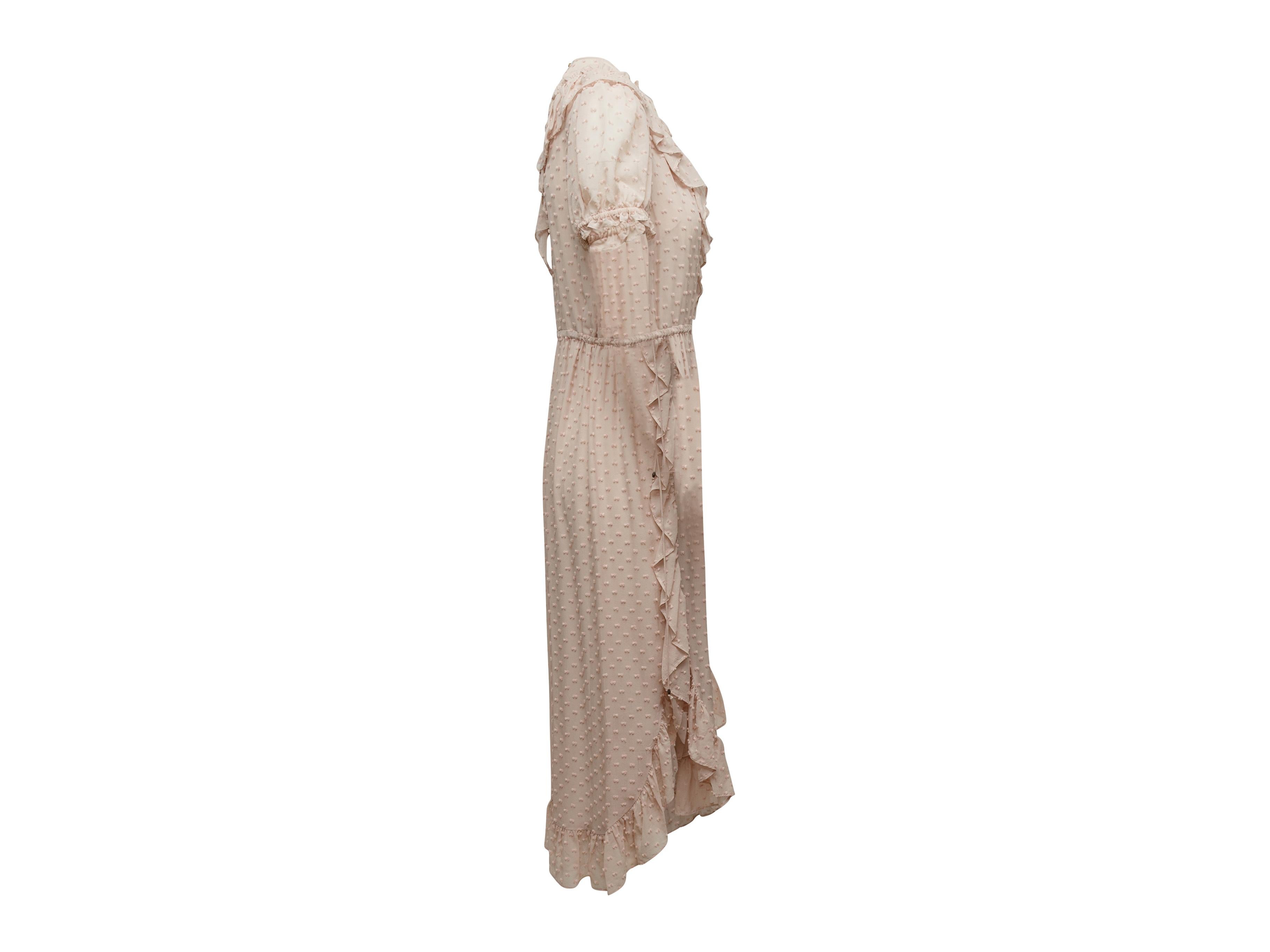 Ulla Johnson Light Pink Silk Ruffle-Trimmed Dress at 1stDibs | ulla ...