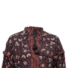 Ulla Johnson Marigold Tasseled Floral-Print Mini Dress in Multicolor Cotton
