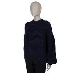 ULLA JOHNSON navy blue alpaca 2019 RAQUEL CHUNKY KNIT Sweater Vest S