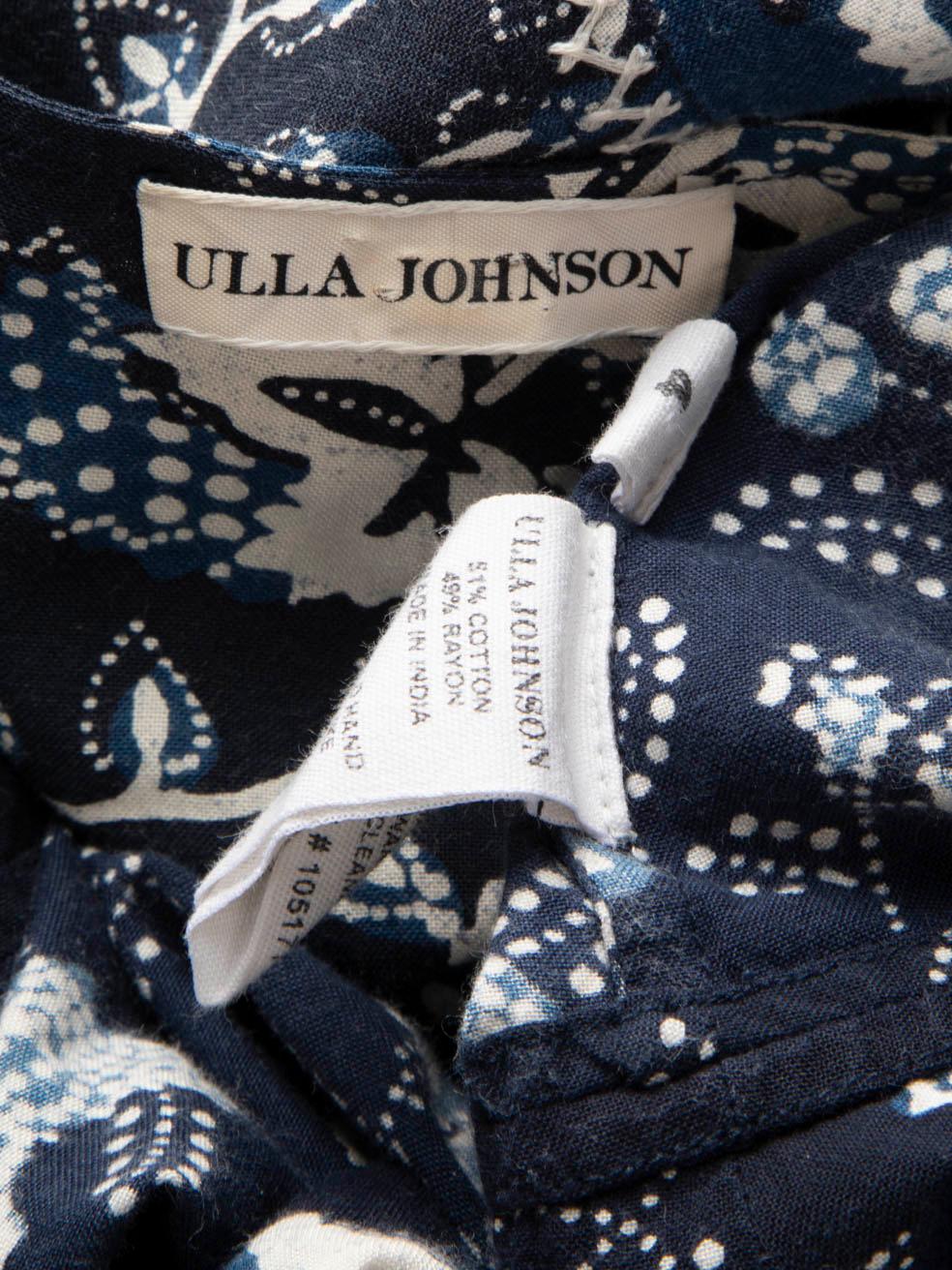 Ulla Johnson Vestido midi con estampado floral azul marino Talla S en venta 2