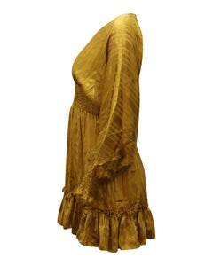 Mini-robe « Odette » d'Ulla Johnson en soie dorée