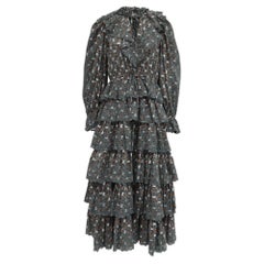 Ulla Johnson Odile Ruffled Midi Dress in Olive Cotton