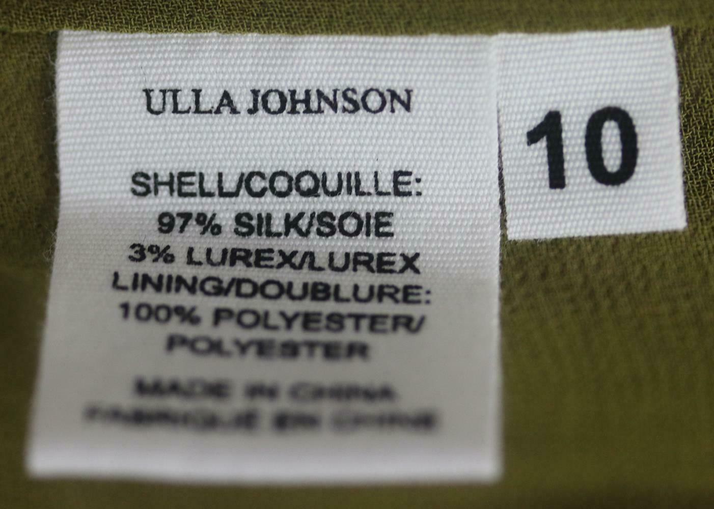 Brown Ulla Johnson Rosetta Stretch Silk Fil Coupé Mini Dress