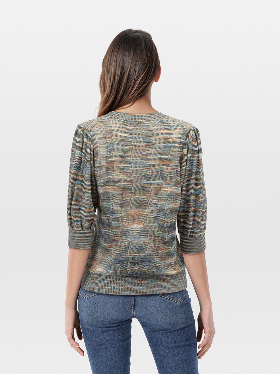 CONDITION is Very good. Minimal wear to the top is evident. Pluck to the weave on the front and left sleeve on this used Ulla Johnson designer resale item.
 
 
 
 Details
 
 
 Multicolour
 
 Cotton
 
 Top
 
 Abstract pattern
 
 Mid puff sleeves
 
